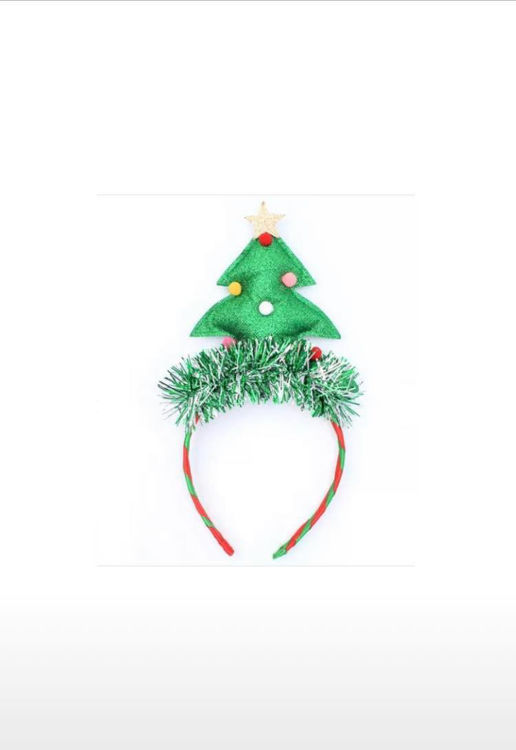 Picture of 8601 CHRISTMAS TREE AND TINSEL ON A WRAPPED RED & GREEN BAND